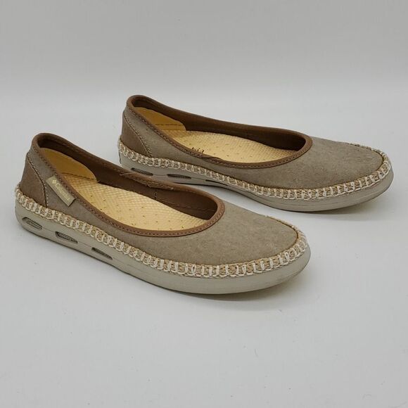 Columbia Vulc NVent Flat slip-on shoes Athletic Flat Canvas Tan Sz 7 Vulc NVent - Picture 2 of 7